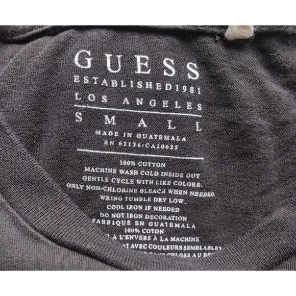 Guess Skull & Colorful Roses Graphic Short Sleeve T-Shirt Black Women’s Sz SMALL - Picture 4 of 5